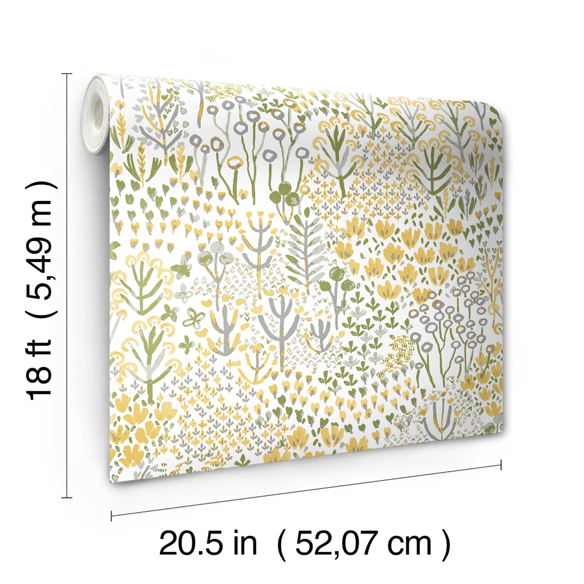 NuWallpaper Flower Parade Yellow Peel & Stick Wallpaper